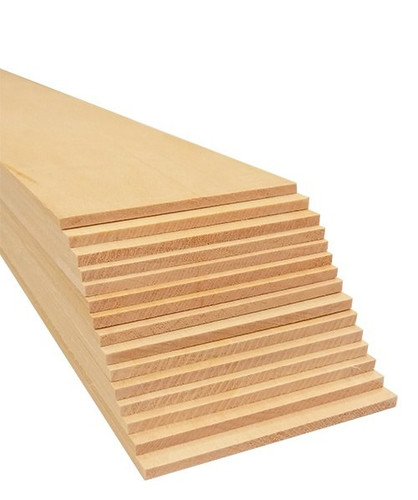 Bud Nosen Basswood Sheets, 1/8" x 3" x 24", 15/pkg.