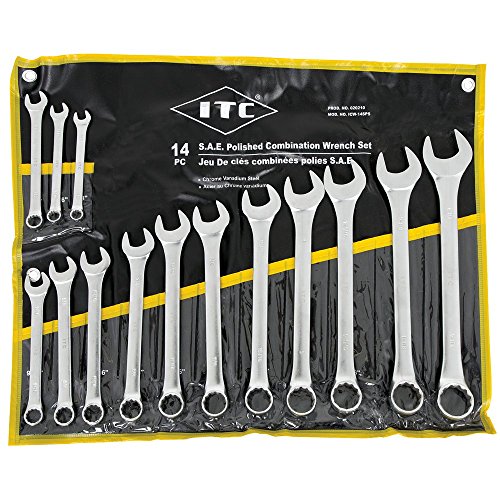 ITC Professional 14-Piece S.A.E. Polished Combination Wrench Set, 20210