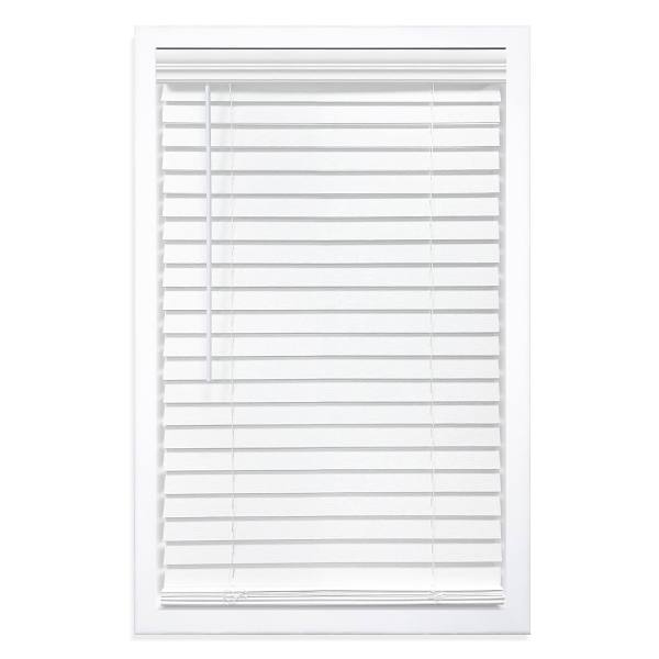 St. Charles 22.5 X 48" White 2" Cordless Faux Wood Horizontal Blind