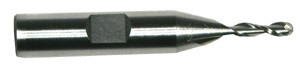 Production Tool Supply Ball End 2-Flute End Mills, 3/16"