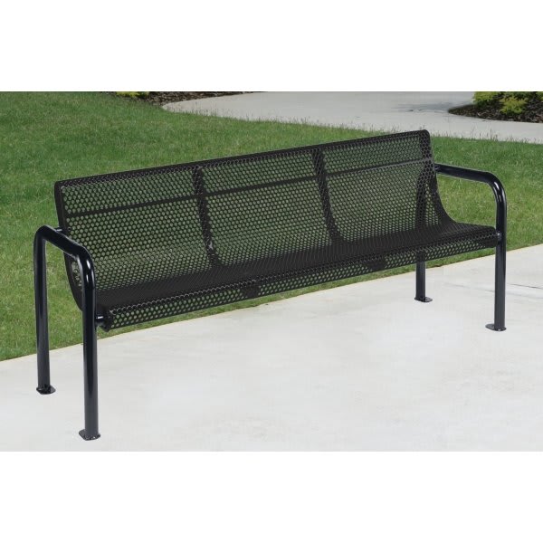 Ultrasite Portable/Surface Mount Contour Bench, Black Galvanized Steel, 4'