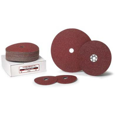 Aluminum Oxide Resin Fibre Sanding Discs, 5" X 5/8", Grit 24, Brown (25/pkg)