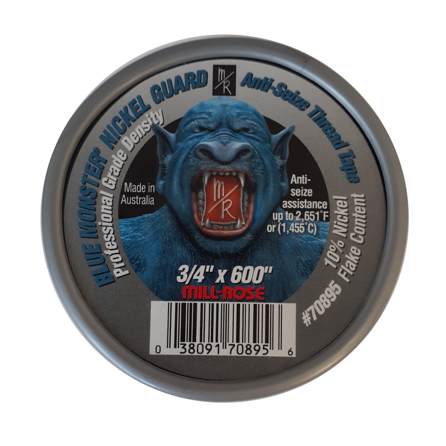 Blue Monster 70895 Nickel Guard 3/4" x 600" Anti-Seize Thread Seal Tape
