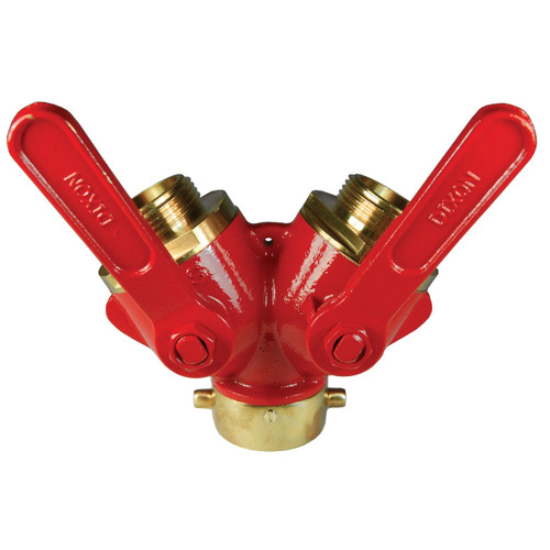 Dixon 2 1/2 in. NST x 1 1/2 in. NST Brass Full Flow 1/4 Turn Ball Type Wye Valve