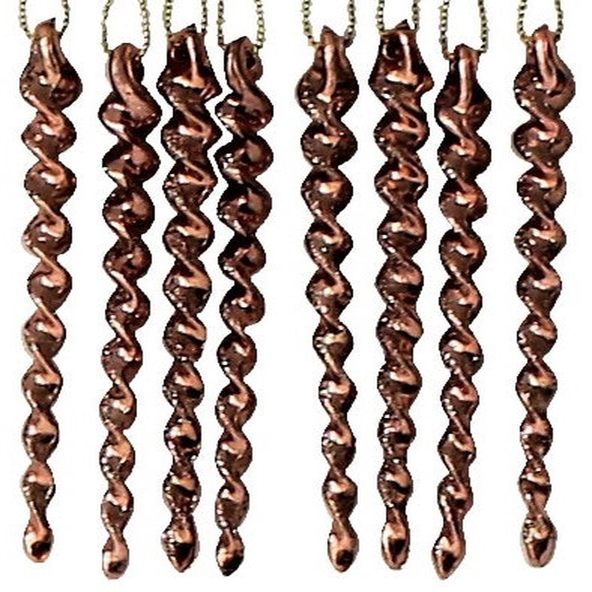 8-Pack of Rose Gold Icicle Ornaments