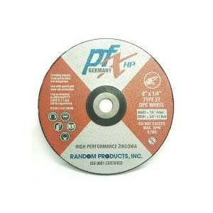 PFX High Performance Zirconia Grinding Wheel, 5" X 1/8" X 7/8", Type 27 (25/pkg)