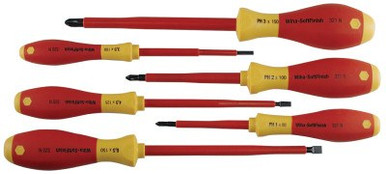 Wiha Tools Insulated Tool Sets, Phillips; Slotted, Metric, 6 per set, 1/SET, #32092