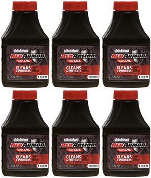 6 Pack of Shindaiwa Red Armor 2-Stroke Engine Oil 2.6 oz Bottle 50:1 Mix for 1 Gallon 83001S-6PK