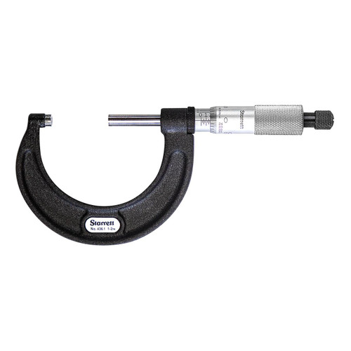 Starrett T436.1XRL-1 Outside Micrometer, 1-2"