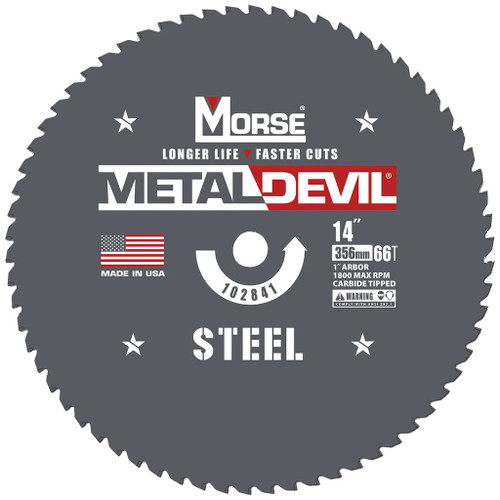 Morse 14" Metal Devil Dry-cut Saw Steel-cutting blade
