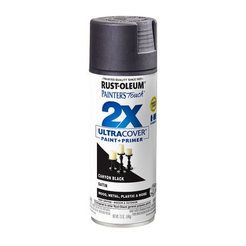 Rust-Oleum 2X Ultra Cover Spray Paint + Primer, Satin Canyon Black
