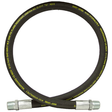 1/2" x 12" 1/2 NPTM x 1/2 NPTM SAE 100R17 Hydraulic Hose Assembly 3000 PSI NRP Jones