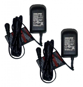 Black and Decker 2 Pack Of Genuine OEM Replacement Chargers # 90593304-2PK