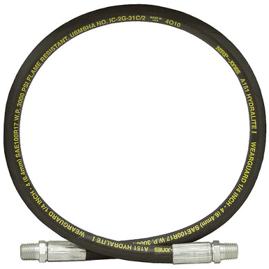 1/4" x 300" 1/4 NPTM x 1/4 NPTM SAE 100R17 Hydraulic Hose Assembly 3000 PSI NRP Jones