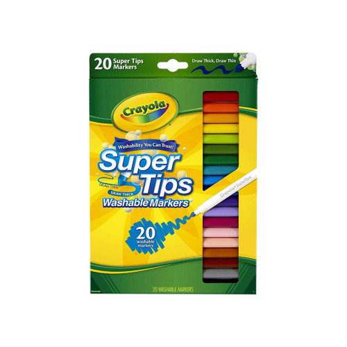 Crayola Washable Super Tips Markers with Silly Scents 20-Piece