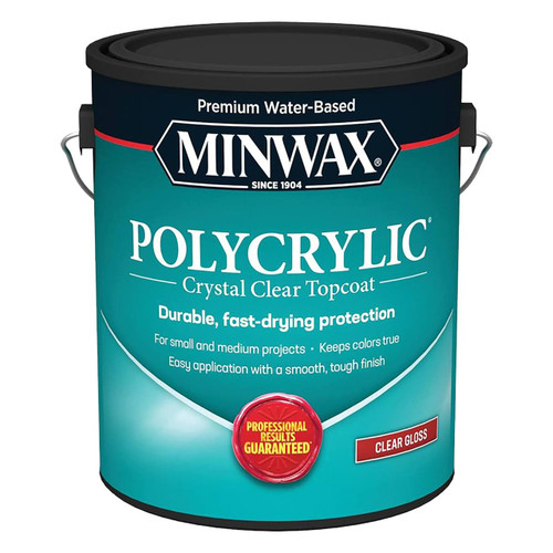 Minwax Polycrylic Water-based Finish, Gloss, Gal.