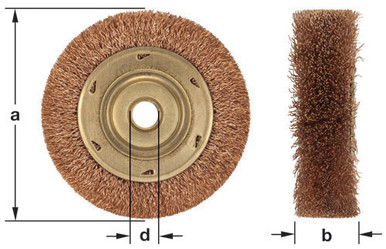 Wheel Brush Crimped Wire 6"Dia - Non-Sparking, Non-Magnetic WB-44D