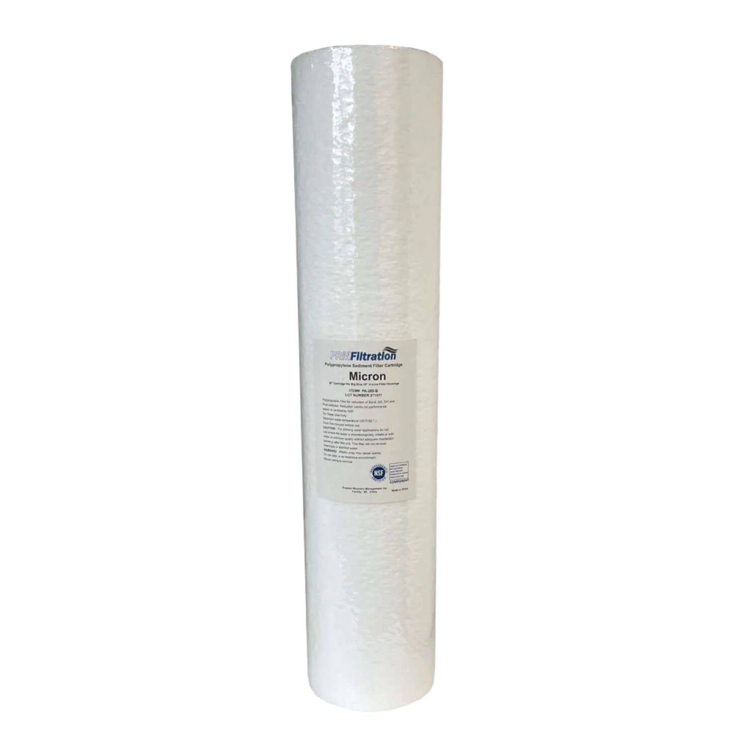 PRMFiltration PA2025BB 20 Inch x 4.5 Inch 25 Micron Spun Polypropylene Sediment Filter Cartridges, NSF Certified