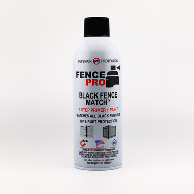 Black Fence Match Spray Enamel, Fast Drying, UV Protection - 1 Dozen 12 oz. Cans BFM-100