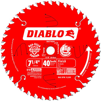 Diablo D0740A 7-1/4" x 40-Teeth Finish Saw Blade for Wood
