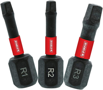 Diablo DSQV1-S3 1" Assorted Square Drive Bits (3-Piece)