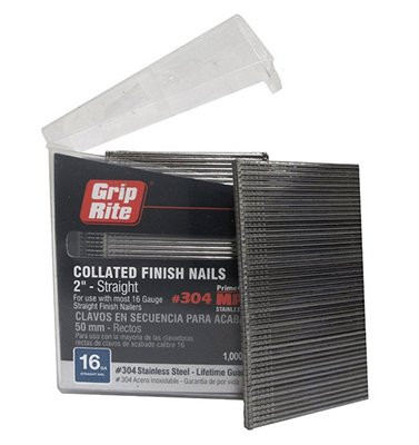 Grip Rite #GRF18MIX, Assorted Collated Straight Finish Brad Nails, 18 Gauge, Electrogalvanized, (900 Box/5 Boxes)