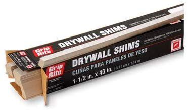 Grip RiteDrywall Shims, 1-1/2" x 45" .055, (100 Shims/Bundle - 4 Bundles/Carton), #GRDWSHIM