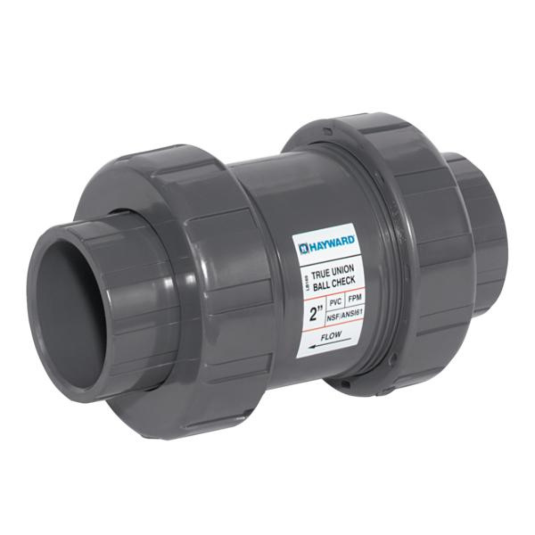 Hayward 1/2 Inch TC Series PVC True Union Ball Check Valve, Socket - EPDM