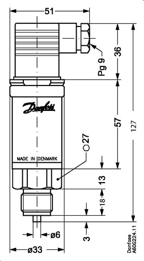 060G2038 Danfoss Pressure transmitter, AKS 32