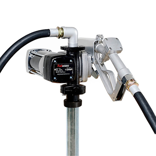 Fuelworks 120V AC Explosion Proof Fuel Transfer Pump w/ Manual Nozzle - 15 GPM