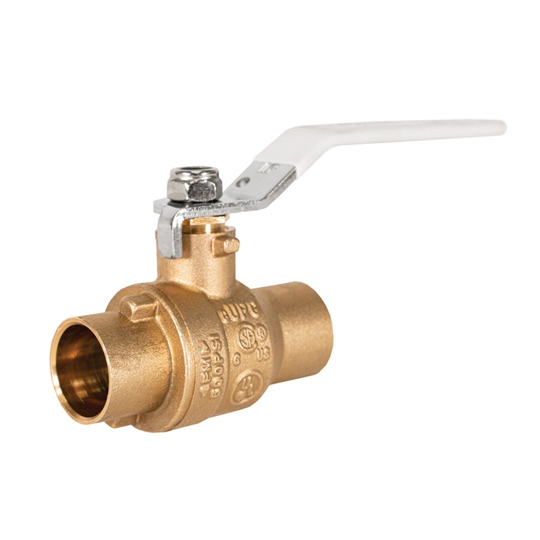 Jomar 100-113SSG 5 Pack - 1/2 Inch Solder Connection Lead Free Brass Ball Valves with Stainless Steel Trim