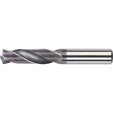 3/8" Dia. /8" Shank x 2-3/8" Flute Length x 4-1/8" OAL, 3xD, 140 Degree, TiAlN, 2 Flute, External Coolant, Round Solid Carbide Drill Series/List #5600 MT9298720