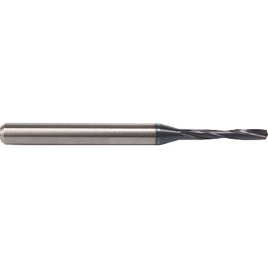 #57 Dia. x 1/8" Shank x 0.4" Flute Length x 1-1/2" OAL, Miniature, 135 Degree, Bright, 2 Flute, External Coolant, Round Solid Carbide Drill Series/List #5373 MT9453670