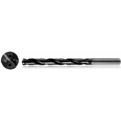 16.5 mm Dia. x 18 mm Shank x 93 mm Flute Length x 143 mm OAL, 5xD, TiAlCN, 2 Flute, Coolant Thru, h6, Cylindrical, Solid Carbide Drill Series/List #NG11 MU061125927