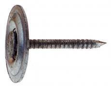 1" 12-Gauge Grip-Cap Round Metal Cap Nails, Ring Shank (50 lb. Box), Grip Rite #1MRCAP