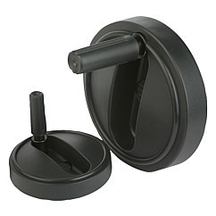 Kipp 125 mm x 12 mm ID Novo Grip Handwheels with Revolving Handle, Thermoplastic, Size 3 (Qty. 1), K0257.312512