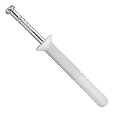 DeWalt - 02562-PWR - 1/4" x 2" Nylon Nailin Hammer Drive Anchors, Flat Head (100/Pkg.)