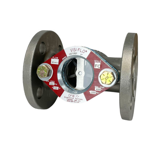 OPW VISI-FLO 1400 1 in. ANSI 150 lb. Flange 316 Stainless Steel Sight Flow Indicator w/ Neoprene Seal - Propeller