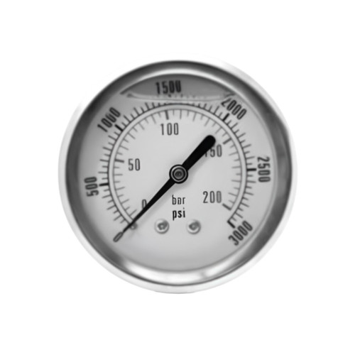 PCI PCLG-6000P-B Liquid Filled 2 1/2 in. Stainless Case x 1/4 in. NPT Back Mount Pressure Gauge, 0 - 6000 PSI