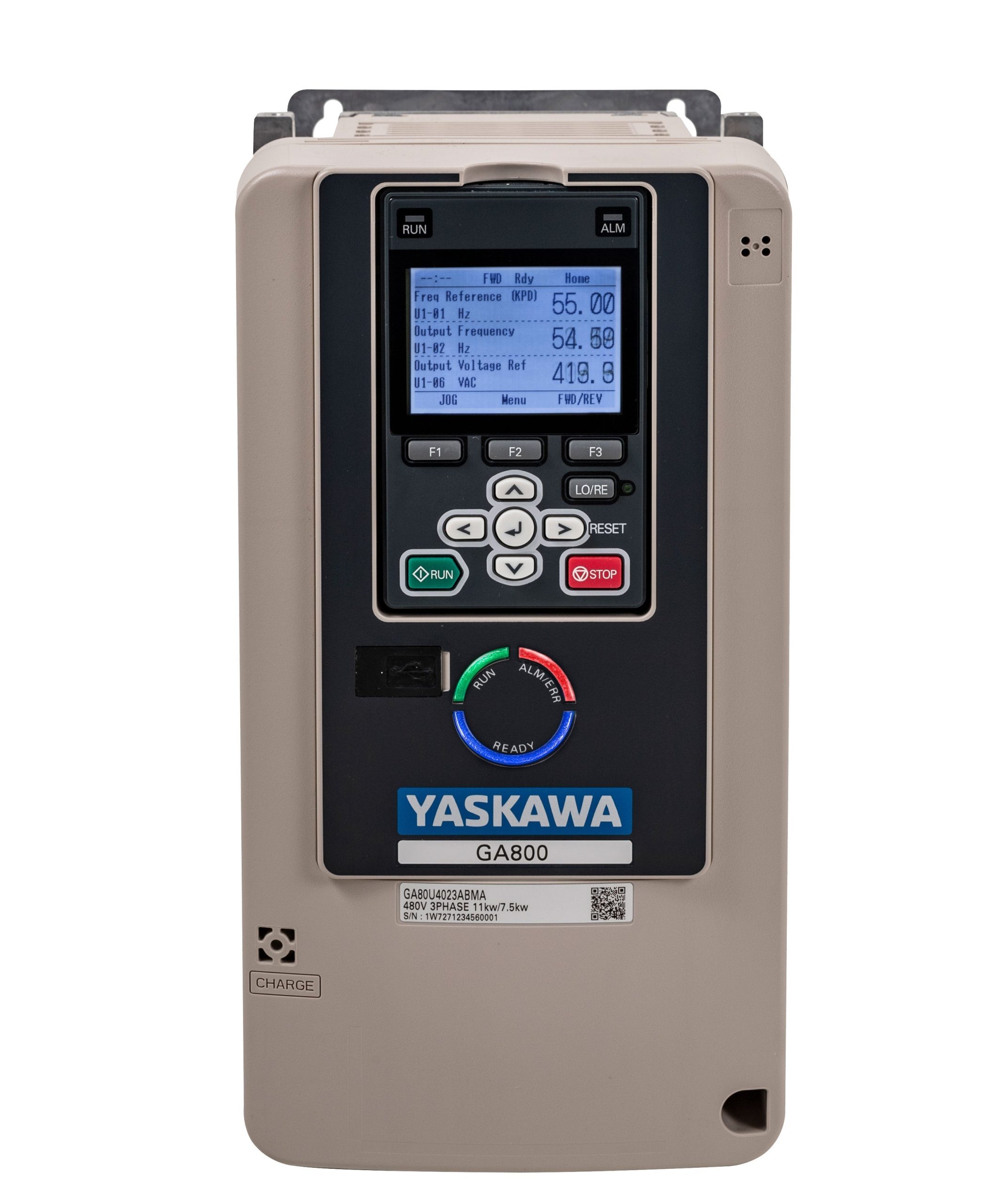 Yaskawa GA80U4168ABM 125 HP 480V 3 Phase, IP20/Protected Chassis Variable Frequency Drive