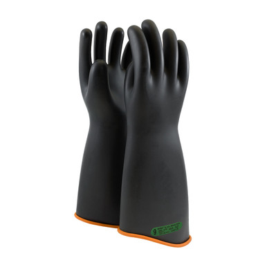 Black 11 NOVAX Insulating Glove, Class 3, 18 In., Blk./Orn., Contour Cuff Novax Rubber Insulating Gloves 1 Pair 158-3-18/11