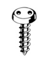 #10 X 3/8 Pan Head, Type AB, "Snake Eyes" Spanner Sheet Metal Screw, 18-8 Stainless Steel (100/Pkg.)