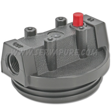 LIMITED QUANTITIES - NO REPLACEMENT - Pentek 154171, 1/2'' In/Out, Black Cap, w/ PR for Slim Line Housing