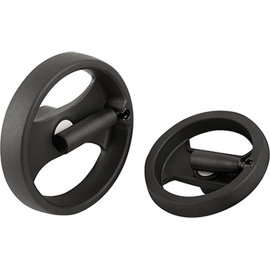 Kipp 159 mm x .50" ID 2-Spoke Handwheel with Folding Grip, Plastic (Qty. 1) K0725.6160XCP