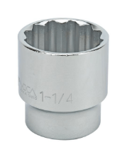 1 1/4" Standard 12 Point 1/2" Drive Sae Socket