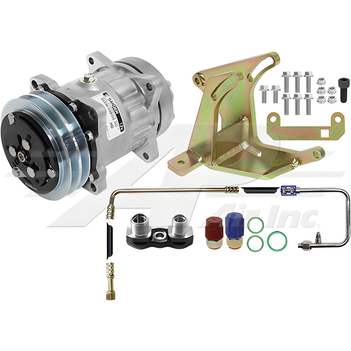 Air Conditioning Conversion Kit for Ford 7710 - Rotary Tecumseh to Sanden Style