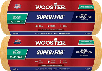 Wooster Genuine 9" Non-Beveled Super/Fab 3/4" Nap Roller Cover 2-Pack # R281-9-2PK