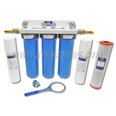 Serv-A-Pure 73114P, Professional Grade Whole House Sediment/Sediment/Lead Reduction Cartridge Filter System