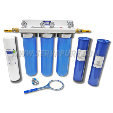 Serv-A-Pure 73127P, Professional Grade Whole House Sediment/Iron/Phosphate Filter Cartridge System