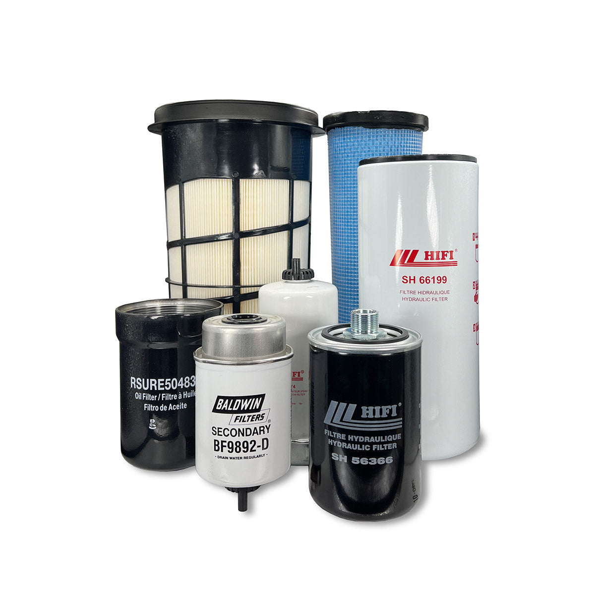 HERO Maintenance Filter Kit For John Deere 310SK Backhoe Loader Engine: 4045HT054